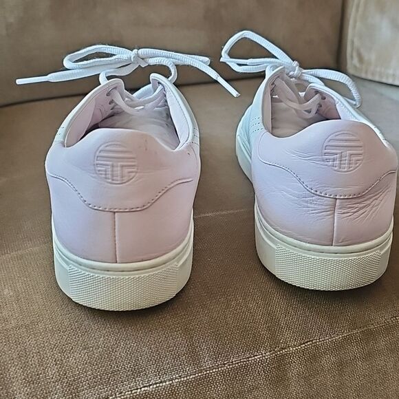 Tory Burch Sport Sneakers Pink And White Leather Upper Size 10 - Picture 2 of 6
